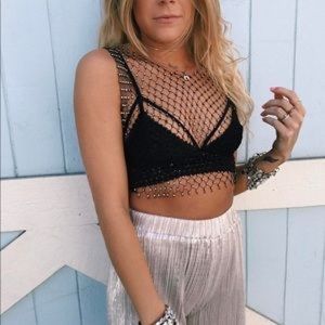 fishnet rhinestone top